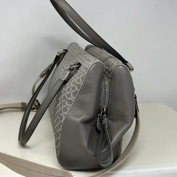 Coach Madeline Madison 25215 Gray Jacquard Leather Satchel Shoulder Crossbody